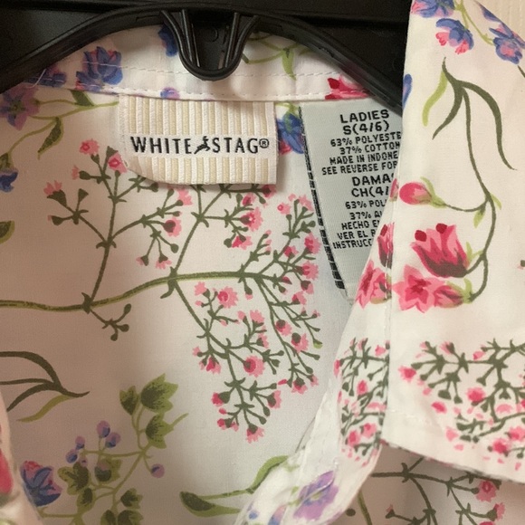 Botanical Print White Stag Blouse - Picture 4 of 4